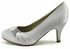 LSS00132 - White Diamante Satin Court Shoes
