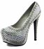 LSS00120 - Silver Studded Platform Shoes