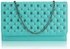 LSE00218 - Emerald Quilted Purse With Skull Stud Detail