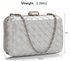 LSE0090 - Gorgeous Ivory Hard Case Evening Bag
