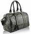 LS7008B - Black Patent Animal Print Bowling Handbag