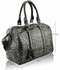 LS7008B - Black Patent Animal Print Bowling Handbag