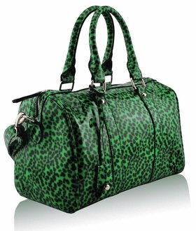 LS7008B - Wholesale & B2B Green Patent Animal Print Bowling Handbag Supplier & Manufacturer
