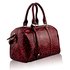 LS7008B - Red Patent Animal Print Bowling Handbag