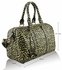 LS7008B - Beige Patent Animal Print Bowling Handbag