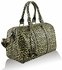 LS7008B - Beige Patent Animal Print Bowling Handbag