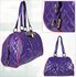 LS6046 - Purple Quilted Patent Shoulder Bag With Padlock