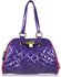 LS6046 - Purple Quilted Patent Shoulder Bag With Padlock