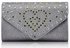 LSE00239 - Grey Glitter Cluth With Metal Star Studs