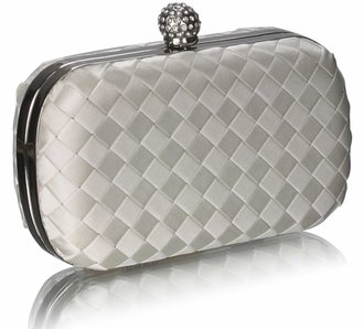 LSE00213 - Gorgeous Ivory Hard Case Evening Bag