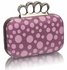 LSE00223 - Pink Women's Knuckle Rings Clutch With Crystal Decoration