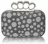 LSE00223 - Grey Women's Knuckle Rings Clutch With Crystal Decoration