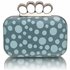 LSE00223 - Teal Women's Knuckle Rings Clutch With Crystal Decoration