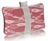 LSE00227 - Red Crystal Strip Clutch Evening Bag