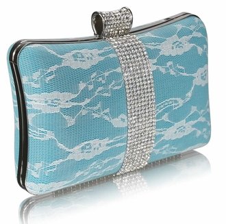 LSE00227 - Emerald Crystal Strip Clutch Evening Bag