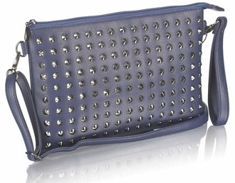 LSE00230 - Navy Purse With  Stud Detail
