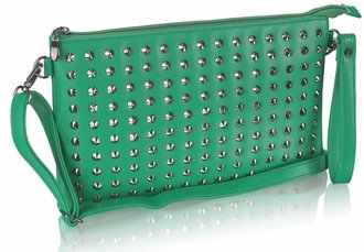 LSE00230 - Green Purse With  Stud Detail