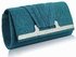 LSE00238 - Emerald Diamante Evening Clutch Bag