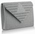 LSE00242- Silver Diamante Evening Clutch Bag