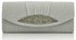 LSE00237 - Silver Diamante Evening Clutch Bag