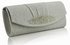 LSE00237 - Silver Diamante Evening Clutch Bag