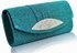LSE00237 - Emerald Diamante Evening Clutch Bag