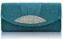 LSE00237 - Emerald Diamante Evening Clutch Bag
