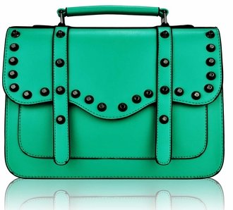 LS00280M - Emerald Studded Satchel