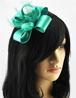 LSH00168-  Emerald Feather & Flower Fascinator