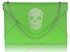 LSE00228 - Green Skull Flapover Clutch Purse