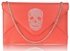 LSE00228 - Red Skull Flapover Clutch Purse