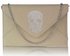 LSE00228 - Nude Skull Flapover Clutch Purse