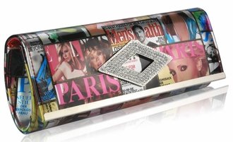 LSE00251- Colour/Silver Magzine Clutch Bag