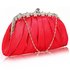 LSE0088 - Red Sparkly Crystal Satin Evening Clutch