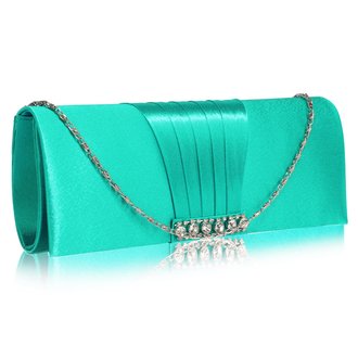 LSE0066 - Emerald Crystal Satin Clutch purse