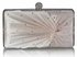 LSE0080 - Nude Satin Crystal Clasp Evening Evening Clutch Bag