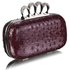 LSE00188A - Purple Ostrich Knuckle Rings Evening Bag
