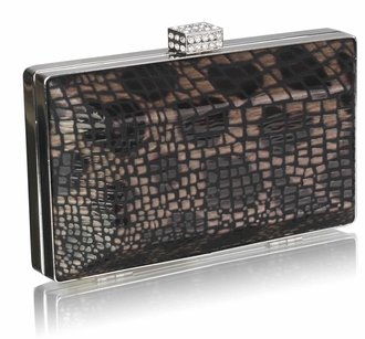 LSE0032 - Black Crystal Encrusted Clutch Bag