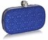 LSE0035 - Blue Satin Evening Clutch Bag