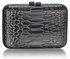 LSE0038- Black Hard Case Clutch Bag