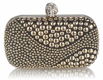 LSE0039 - Wholesale & B2B Black / Gold Studded Clutch Bag Supplier & Manufacturer