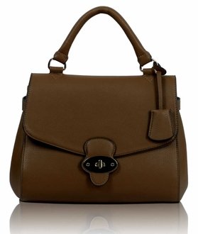 LS00107 - Coffee Flap and Twist Lock Satchel