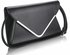 LSE00166A -  Black Large Flap Clutch purse
