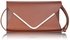LSE00166A -  Brown Large Flap Clutch purse