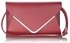 LSE00166A -  Burgundy Large Flap Clutch purse