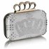 LSE0046 - Ivory Crown Diamante Clutch Bag