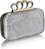 LSE0046 - Silver Crown Diamante Clutch Bag