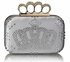 LSE0046 - Silver Crown Diamante Clutch Bag