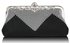 LSE0047 - Black/Silver Beaded Crystal Clutch Bag