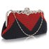 LSE0047 - Black/Red Beaded Crystal Clutch Bag